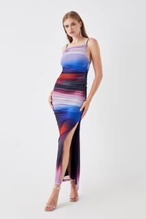 Платье мидакси из сетки с эффектом омбре Sophie Habboo Coast, мультиколор