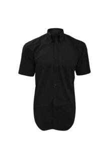 Корпоративная оксфордская рубашка с коротким рукавом Kustom Kit, черный