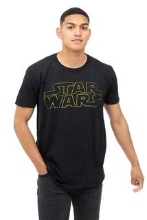 Хлопковая футболка с базовым логотипом Star Wars, черный