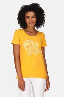 Хлопковая футболка с короткими рукавами и графическим принтом &apos;Filandra VII&apos; Coolweave Regatta, желтый