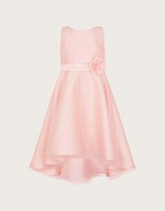 Туберозное платье для подружки невесты с высоким и низким вырезом Monsoon, розовый