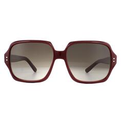 Квадратные блестящие бордо-коричневые солнцезащитные очки с градиентом Celine, красный