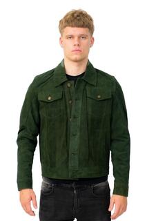 Куртка Trucker из козьей замши-Тараз Infinity Leather, зеленый