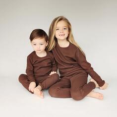 Детская домашняя одежда в рубчик DreamBuy, коричневый