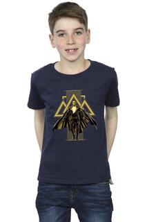 Черная футболка с золотыми символами Adam Rising DC Comics, темно-синий