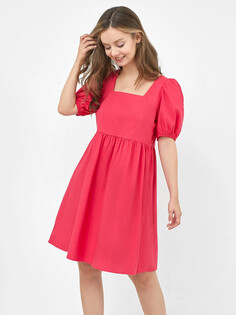 Свободное платье с рукавами-фонариками ярко-розового цвета Mark Formelle