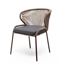 Плетеный стул из роупа Милан серо-коричневый 4sis