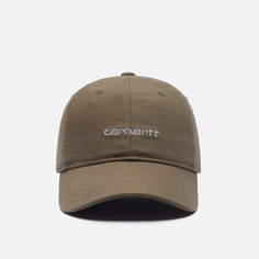 Кепка Carhartt WIP Canvas Script, цвет оливковый