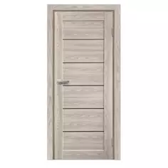 Дверь межкомнатная остекленная с замком и петлями в комплекте Новара Горизонталь 80x200 см ПВХ цвет ривьера МАРИО РИОЛИ