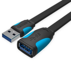 Кабель интерфейсный USB 3.0 удлинитель Vention AM/AF VAS-A13-B200 2 м плоский,