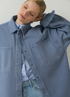 Куртка-рубашка на кнопках, Голубой O'stin