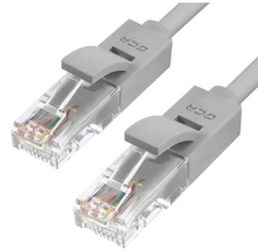 Кабель патч-корд U/UTP 5e кат. 0,5м. GCR GCR-LNC03-0.5m , RJ45, литой (Серый)