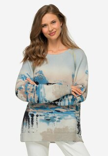 Свитер Allover Print Rundhals Langarm LAURASØN, цвет bleu houle