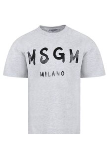 Футболка с принтом Con Logo MSGM, цвет grey