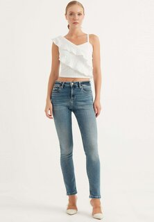 Джинсы приталенного кроя Skinny Midi Rise DENIM TRIP, синий