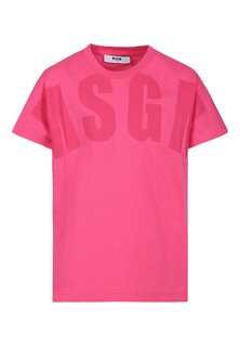 Футболка с принтом Con Logo MSGM, розовый