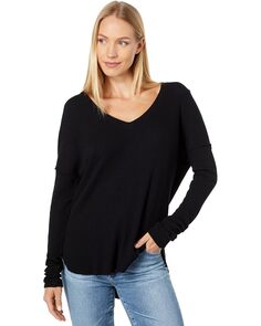 Футболка bobi Los Angeles Drop Shoulder V-Neck, черный