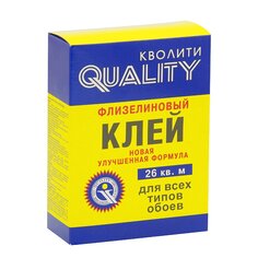 Клей для флизелиновых обоев, Quality, 26 кв.м, 200 г, коробка, 6387