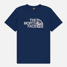 Мужская футболка The North Face Woodcut Dome Crew Neck, цвет синий, размер M