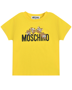 Футболка с принтом &quot;медвежата&quot;, желтая Moschino