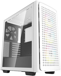 Корпус eATX Deepcool CK560 WH без БП, окно из закаленного стекла, 3*ARGB LED 120мм вентилятора спереди и 140мм вентилятор сзади, белый