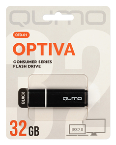 Накопитель USB 2.0 32GB Qumo QM32GUD-OP1-black Optiva 01, чёрный