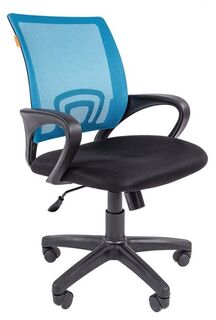 Кресло офисное Chairman 696 7022783 черный пластик, голубое, ткань TW/сетчатый акрил, до 120 кг