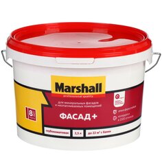 Краска воднодисп фасадная, Marshall, глубокоматовая, 2.5л, 5261347