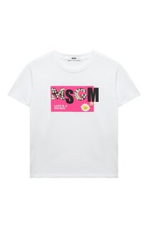 Хлопковая футболка MSGM kids