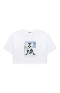 Укороченная футболка из хлопка MSGM kids