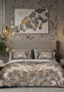 Постельное белье Евро Bellehome Пальметта, чесаный хлопок