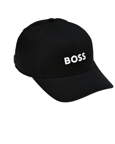 Бейсболка с белым логотипом, черная BOSS