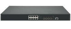 Коммутатор управляемый GIGALINK GL-SW-G305-12P L3 PoE, Stack, 8*1/2.5 Гбит/с PoE (8 портов 802.3BT), 4*1/10Гбит/с SFP+, PoE 370Вт