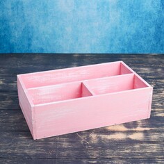 Ящик деревянный 34.5×20.5×10 см подарочный комодик, розовая кисть Дарим Красиво
