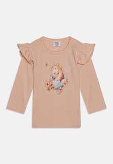 Футболка с длинными рукавами Baby Abeni Dino Print Ruffle Sleves Hust &amp; Claire, цвет peach dust