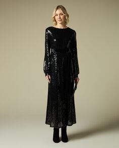 Женское длинное платье с пайетками NICE&amp;CHIC, черный Nice&Chic