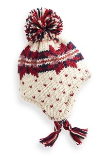 Шапка-бини Fairisle Pattern Trapper Next, цвет red ecru white