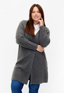 Кардиган Long Zizzi, цвет dark grey melange