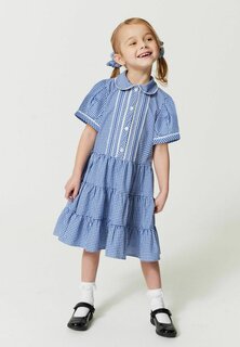 Платье-рубашка Gingham School And Scrunchie Set Clarks, синий