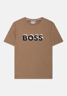 Футболка с принтом Short Sleeves Tee Unisex BOSS Kidswear, цвет cookie