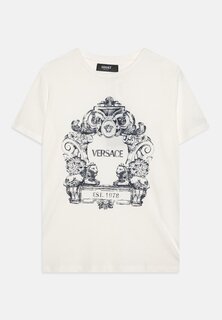 футболка с принтом Unisex Print Logo Emblem Versace, цвет bianco/navy