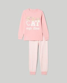 Длинная пижама из чистого хлопка для девочек., светло-розовый NO Brand