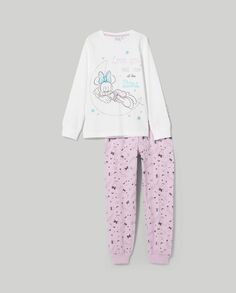 Длинная пижама из чистого хлопка с принтом для девочек., пудрово-розовый NO Brand