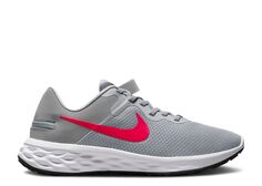 Кроссовки Nike Revolution 6 Flyease Next Nature &apos;Light Smoke Grey Siren Red&apos;, серый