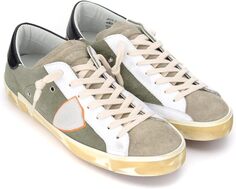 Кроссовки Philippe Model PRSX Low Sneaker, цвет Mixage/Militaire Blanc