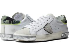 Кроссовки Philippe Model PRSX Low Sneaker, цвет Veau Camouflage/Blanc Jaune