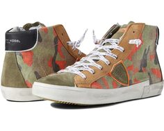 Кроссовки Philippe Model PRSX High Top Sneaker, цвет Camouflage/Orange Cognac