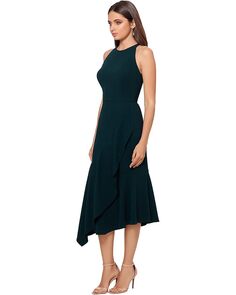 Платье Betsy &amp; Adam Midi Halter Crepe Dress, цвет Pine