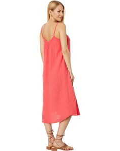 Платье Mod-o-doc Double Layer Gauze Cami Midi Dress, цвет Living Coral