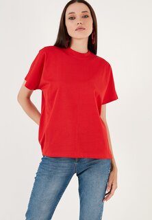 Базовая футболка Crew Neck LELA, красный